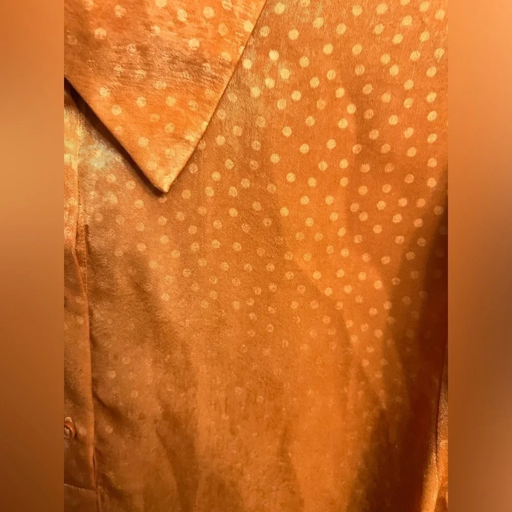 Wayf dress-Size: XS-Rusty Orange with buttons at the collar - Picture 8 of 14